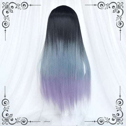 Blue Purple Gradient Long Straight Wig EE0757 - Egirldoll