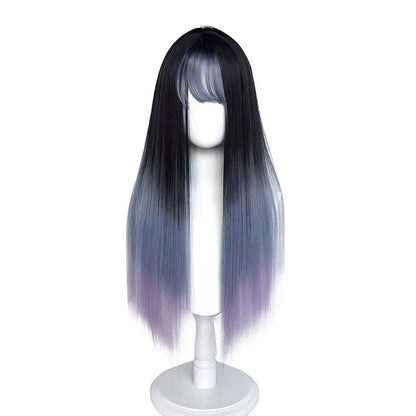 Blue Purple Gradient Long Straight Wig EE0757 - Egirldoll