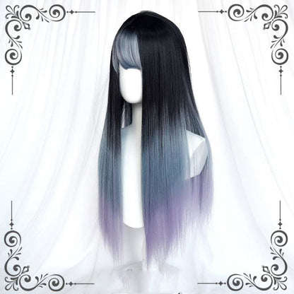 Blue Purple Gradient Long Straight Wig EE0757 - Egirldoll