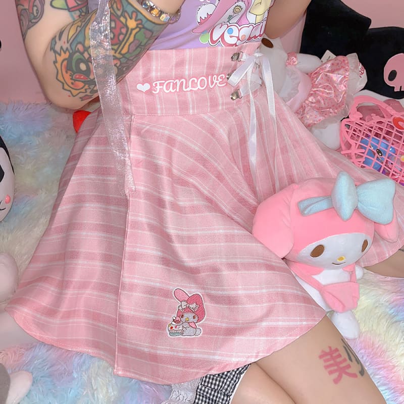 Blue/Pink Cinamoroll Melody Plaid Skirts EG561 - Egirldoll