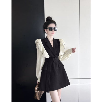 Brown/Black Blazer Dress ON132 - Egirldoll