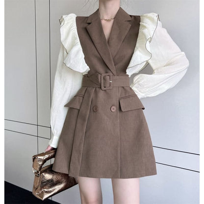 Brown/Black Blazer Dress ON132 - Egirldoll