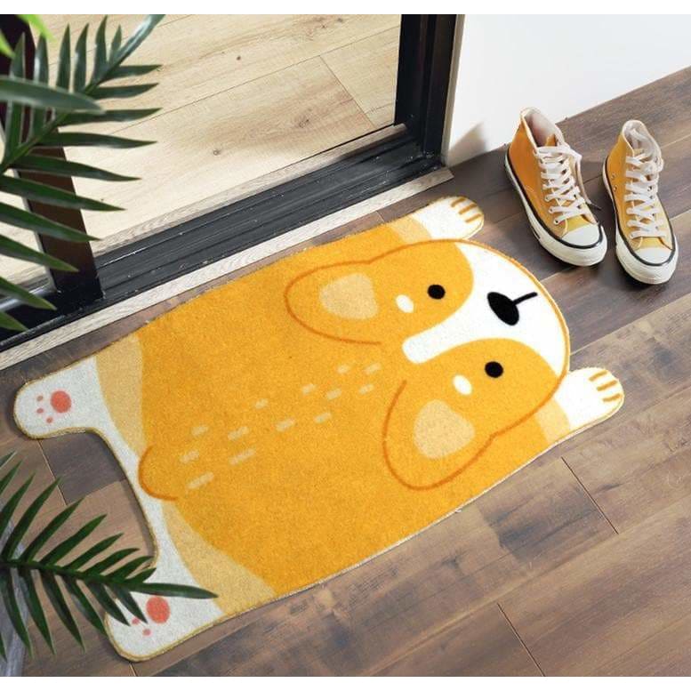 Brown/Yellow Cute Corgy Dog Carpet Mat SS1626 - Egirldoll