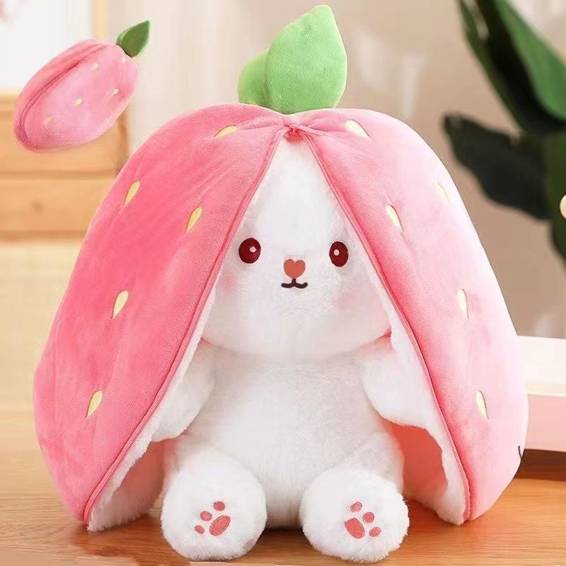 Cute Cartoon Stuffed Bunny Doll - Strawberry Rabbit / small