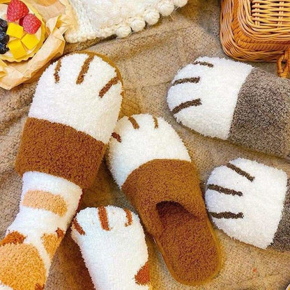 Cartoon Cute Cat Paw Plush Slippers SP15575 - Egirldoll