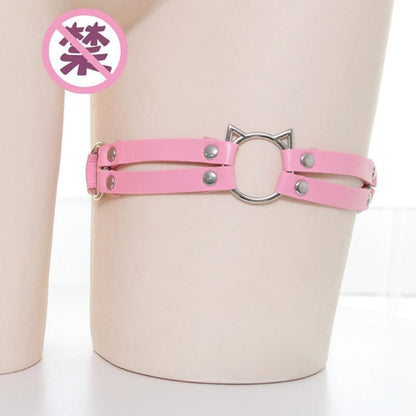 Cat Hollow Out Leather Thigh Harness EG168 - Egirldoll