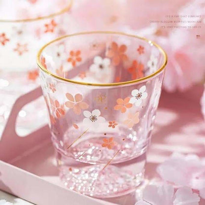 Cherry Blossom Season Mount Fuji Aesthetic Sakura Crystal Glass Mug SP16060 - Egirldoll