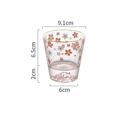 Cherry Blossom Season Mount Fuji Aesthetic Sakura Crystal Glass Mug SP16060 - Egirldoll