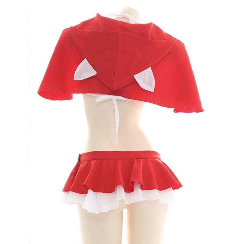 Christmas Little Red Riding Hood Lolita Girls Cat Ears Cloak Sexy Lingerie Set EG16860 - Egirldoll