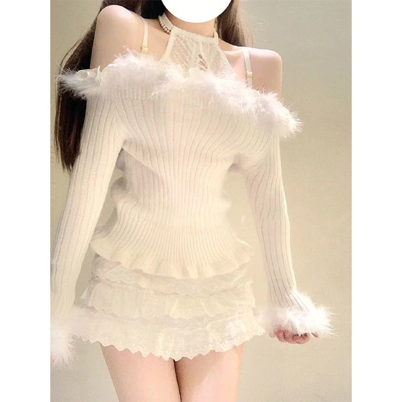 Cloud Princess Fluffy Sweater Dress - Egirldoll