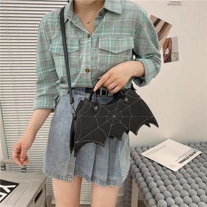 Cool Black Spider Web Bat Shoulder Hand Bag SP16090 - Egirldoll