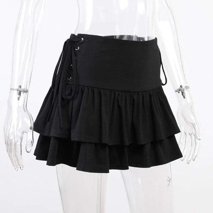 Cool Gothic Ruffle Lace Mini Skirt EG406 - Egirldoll