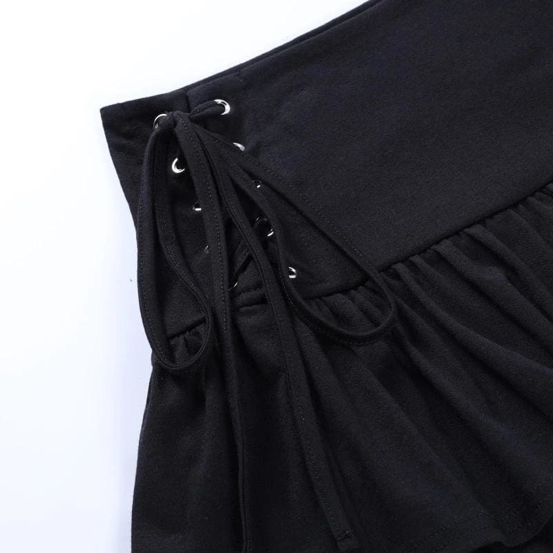 Cool Gothic Ruffle Lace Mini Skirt EG406 - Egirldoll
