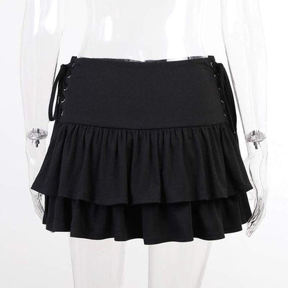 Cool Gothic Ruffle Lace Mini Skirt EG406 - Egirldoll