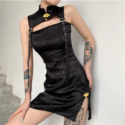 Cool Punk Trendy Black Dress EE0944 - Egirldoll