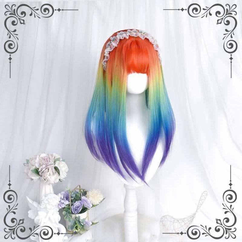 Cool Rainbow Style Long Straight Kawaii Wig EG17138 - Egirldoll