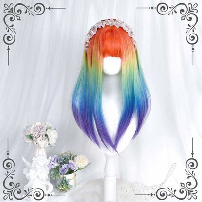 Cool Rainbow Style Long Straight Kawaii Wig EG17138 - Egirldoll