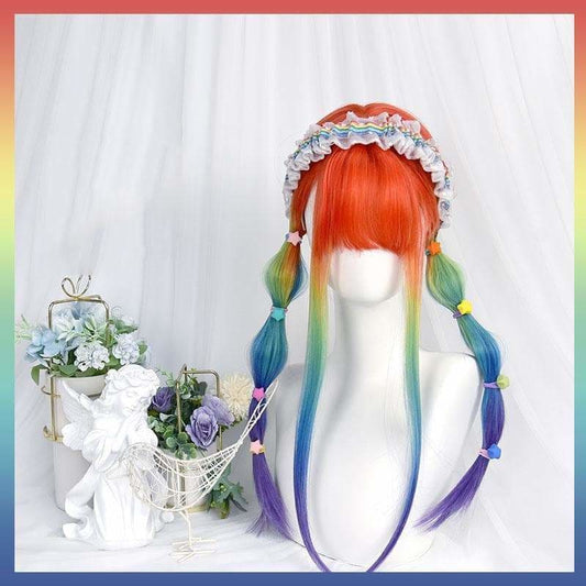 Cool Rainbow Style Long Straight Kawaii Wig EG17138 - Egirldoll