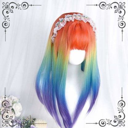 Cool Rainbow Style Long Straight Kawaii Wig EG17138 - Egirldoll