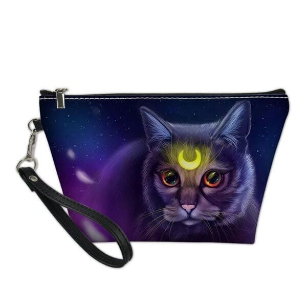 Cosmetic Zipper Cute Gothic Cats Cartoon PU Leather Makeup Bags BE448 - Egirldoll