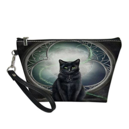 Cosmetic Zipper Cute Gothic Cats Cartoon PU Leather Makeup Bags BE448 - Egirldoll