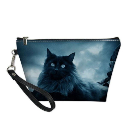 Cosmetic Zipper Cute Gothic Cats Cartoon PU Leather Makeup Bags BE448 - Egirldoll