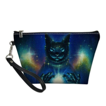 Cosmetic Zipper Cute Gothic Cats Cartoon PU Leather Makeup Bags BE448 - Egirldoll