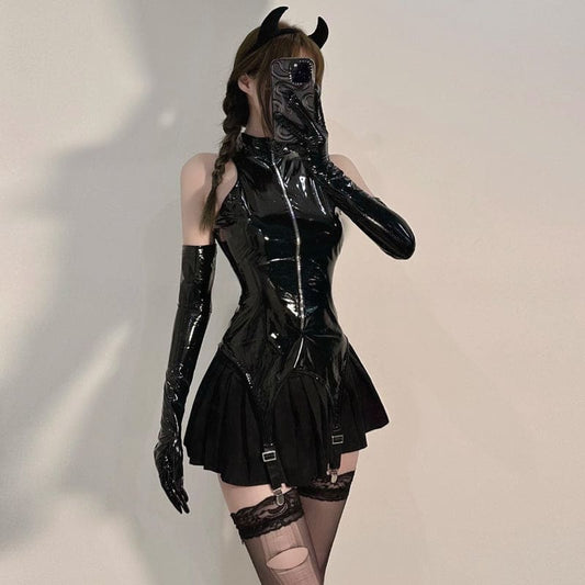 Cute Black Devilish Queen Outfit Set ON836