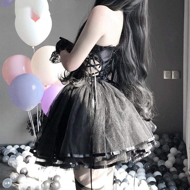 Cute Black/White Lace Ruffles Tutu Skirt EG16299 - Egirldoll
