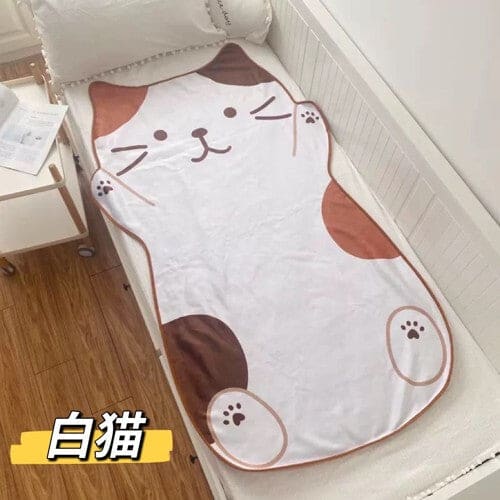Cute Brown Kawaii Happy Cat Blanket ON77 - Egirldoll