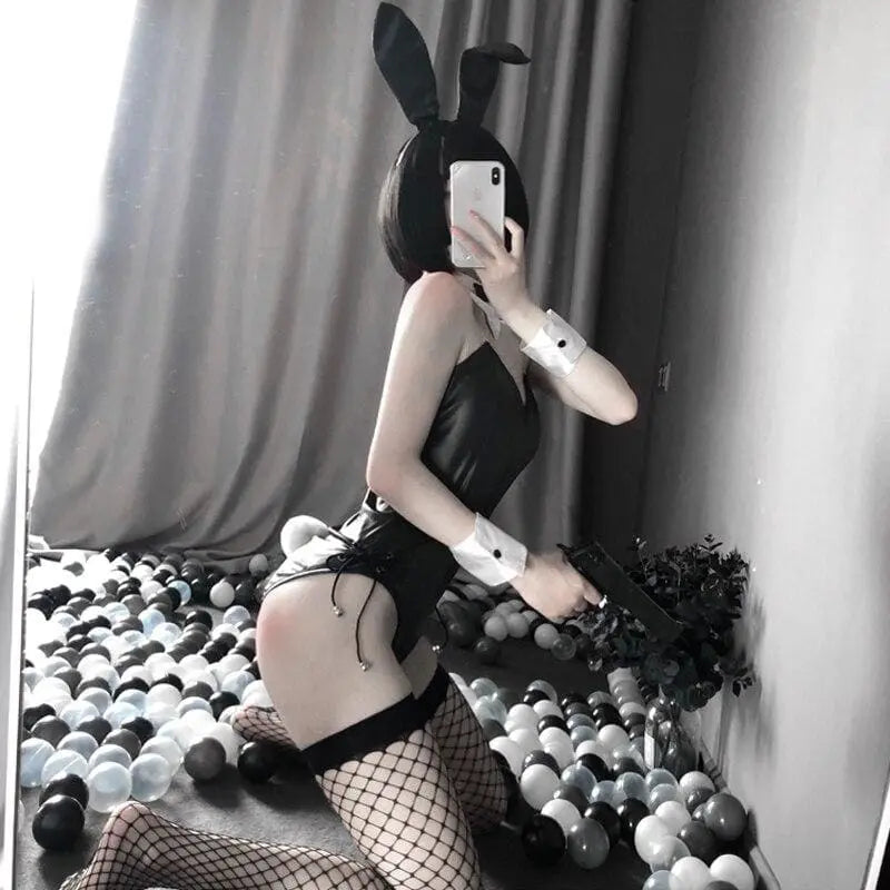 Cute Bunny Girl Faux Leather Material Rabbit Woman Set EG101 - Egirldoll