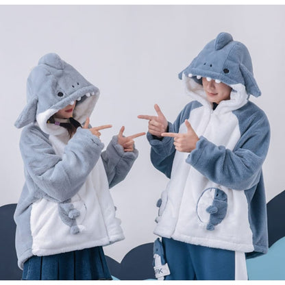 Cute Cartoon Shark Zipper Hoodie ON266 - Egirldoll