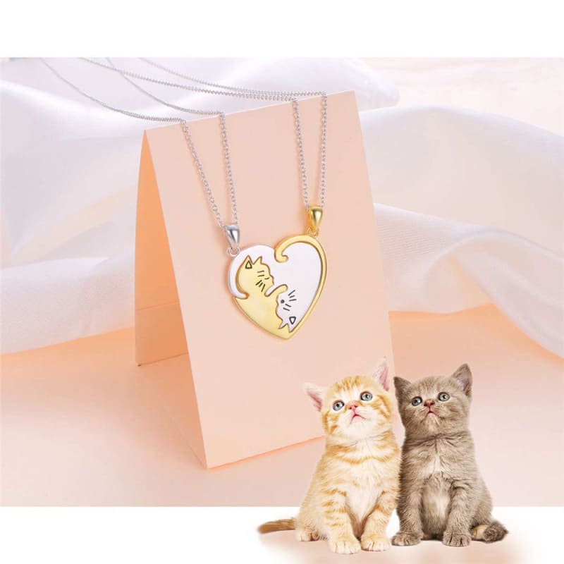 Cute Cat Couple Yin Yang Necklace Set EG608 - Egirldoll