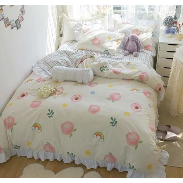 Cute Comfy Dreams Kawaii Peach Bedding Set SS1627 - Egirldoll