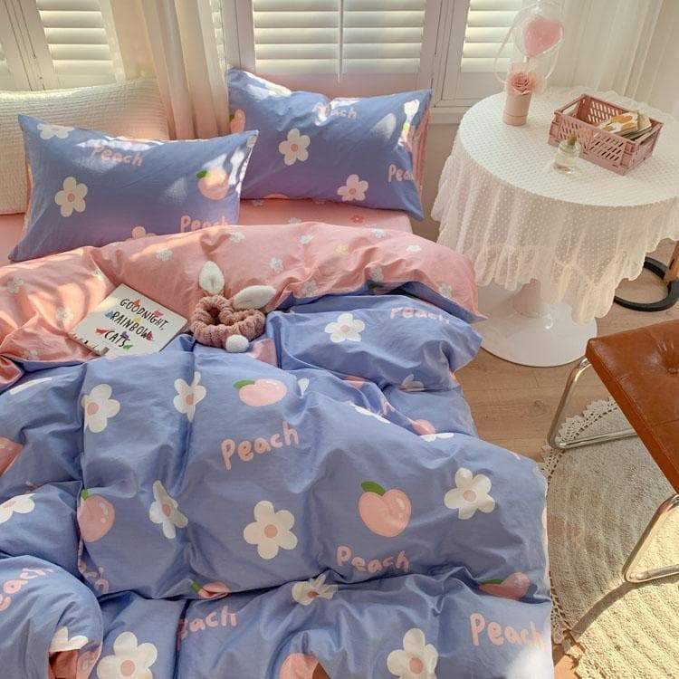 Cute Comfy Pastel Pink Blue Pretty Flowers Bedding Set EG16901 - Egirldoll