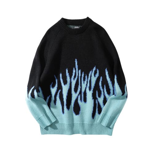 Cute Couple Flames Print Sweater ON257 - Egirldoll