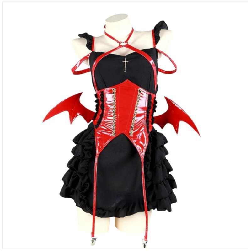 Cute Devil Wings Black Pink Dress ON227 - Egirldoll