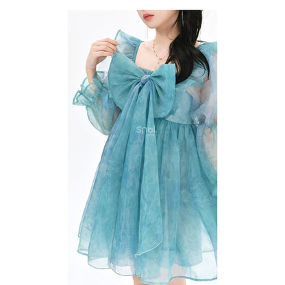 Cute Dreamy Girly Ocean Blue Ruffles Dress ON623 - dress