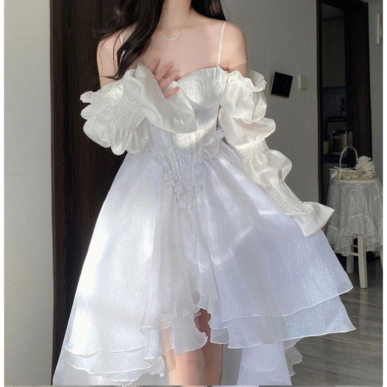 Cute Elegant Party White Princess Dress ON579 - white / S -