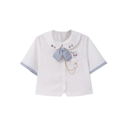 Cute Kawaii Alice in Wonderland Crop Blouse SS1316 - Egirldoll