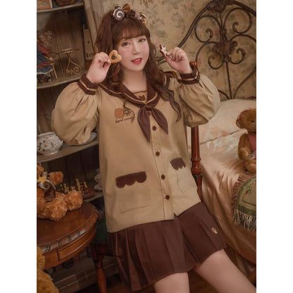 Cute Kawaii Cookie Bear Blouses & Skirt SS1402 - Egirldoll