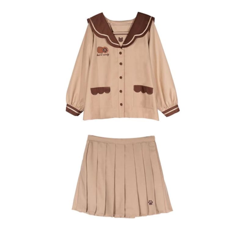 Cute Kawaii Cookie Bear Blouses & Skirt SS1402 - Egirldoll