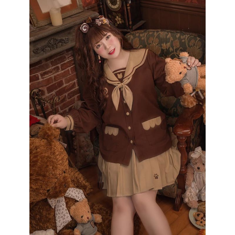 Cute Kawaii Cookie Bear Blouses & Skirt SS1402 - Egirldoll
