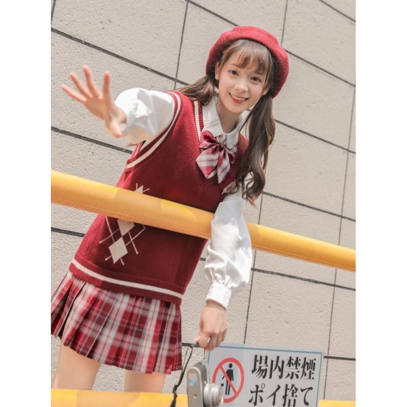 Cute Kawaii Strawberry Jam Jk Uniform Bow ties & Tie SS1370 - Egirldoll