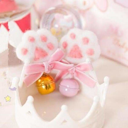 Cute Lolita Cat Paws Bowknot Bells Hair Clip Brooch SP15980 - Egirldoll