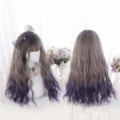 Cute Lolita Gray Gradient Dark Purple Curly Wig SS1662 - Egirldoll