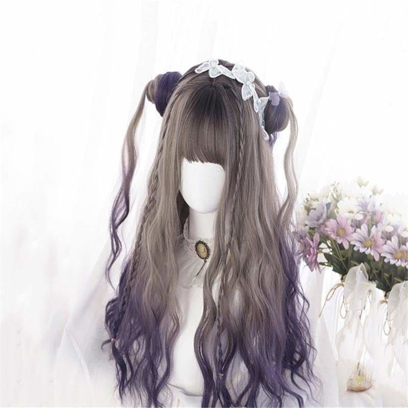 Cute Lolita Gray Gradient Dark Purple Curly Wig SS1662 - Egirldoll