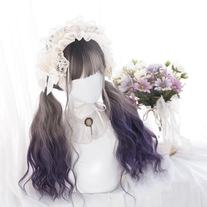 Cute Lolita Gray Gradient Dark Purple Curly Wig SS1662 - Egirldoll