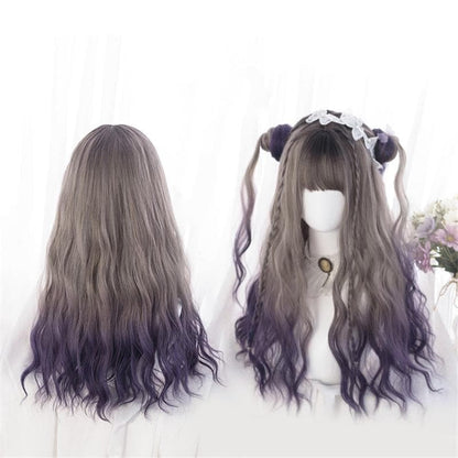 Cute Lolita Gray Gradient Dark Purple Curly Wig SS1662 - Egirldoll