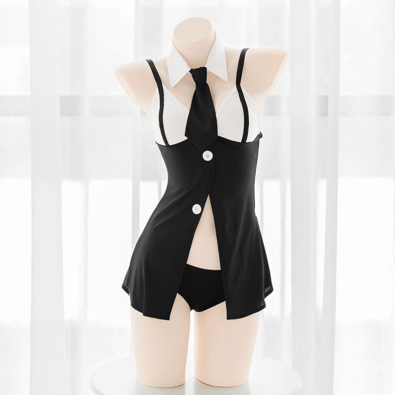 Cute Open Belly Tie Black Dress EE0953 - Egirldoll